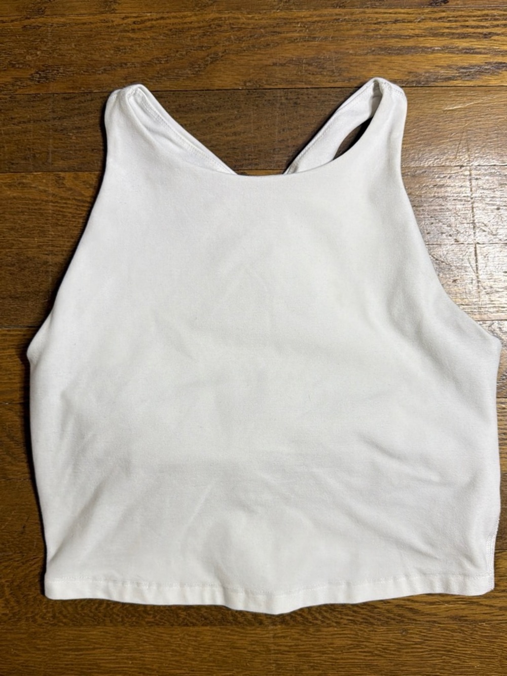 Beyond Yoga White Cropped Tank - High Neck Athletic Crop